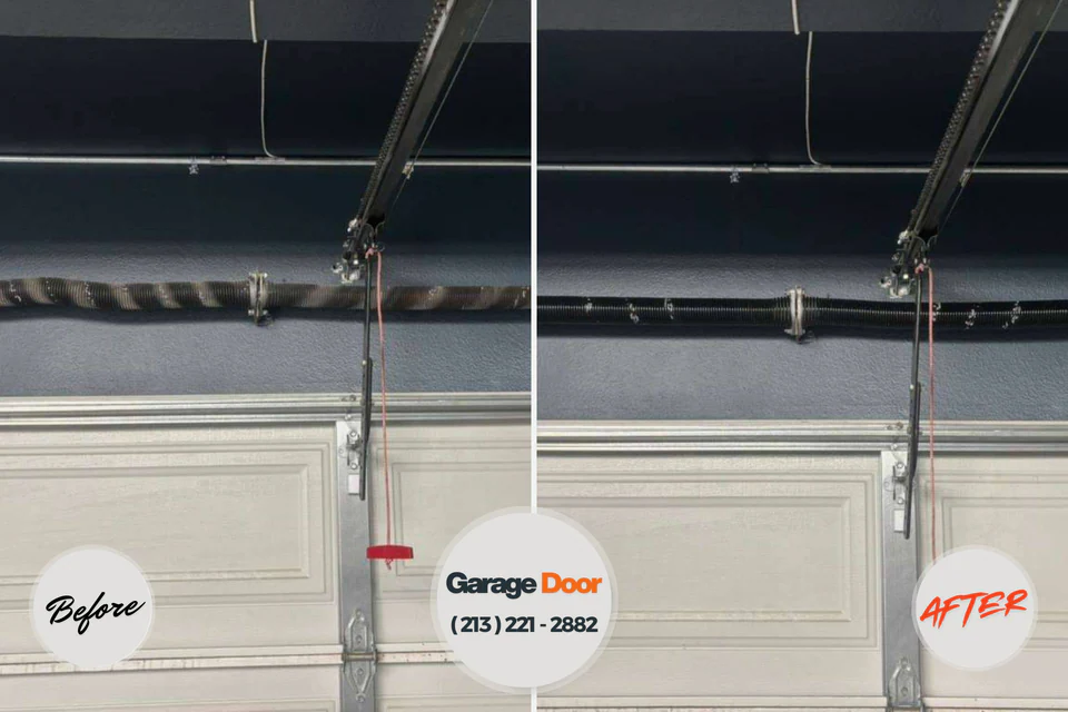 Before and after: garage door repair Circle Pines, MN